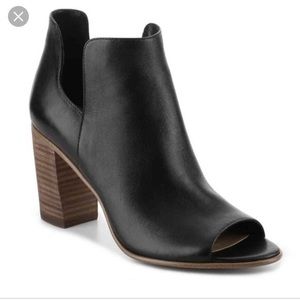 Steve Madden Black open toe leather booties